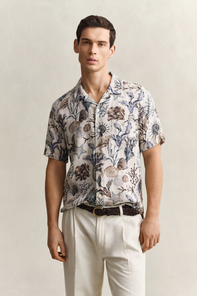 Camisas de linho estampadas