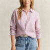 Camisas de linho às riscas com corte regular