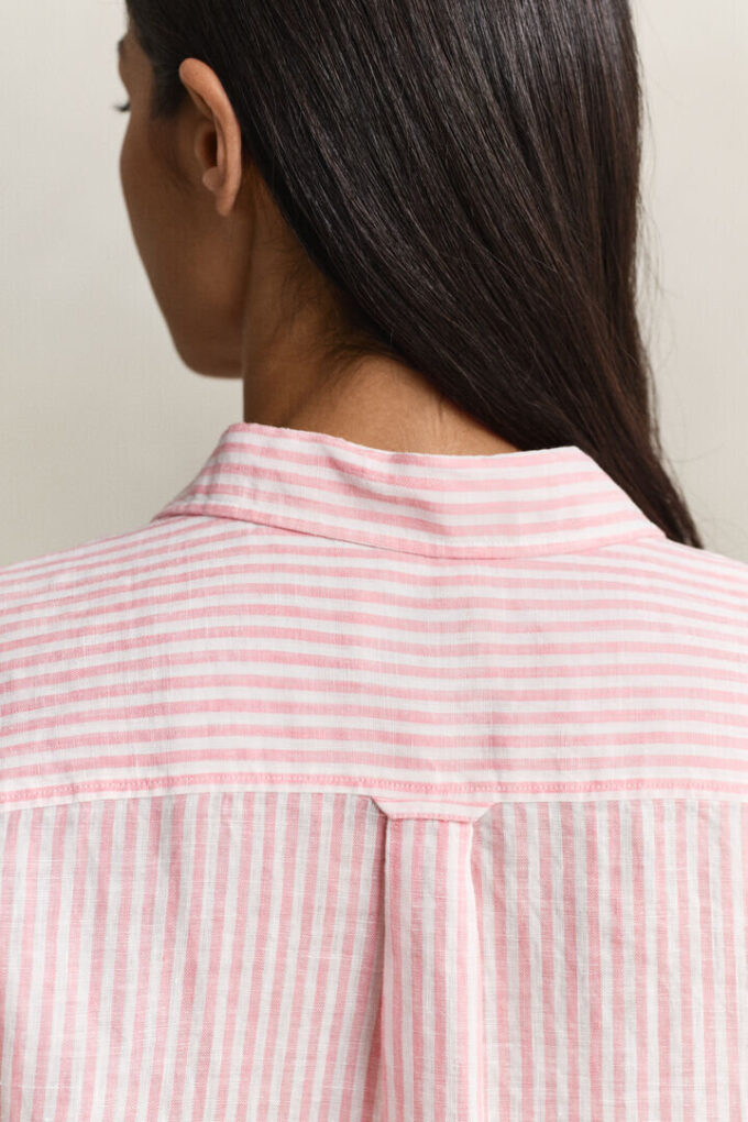 Camisas de linho às riscas com corte regular