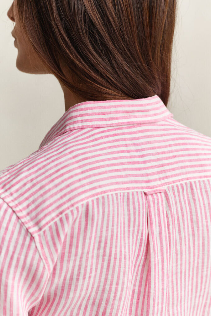 Camisas de linho às riscas com corte regular
