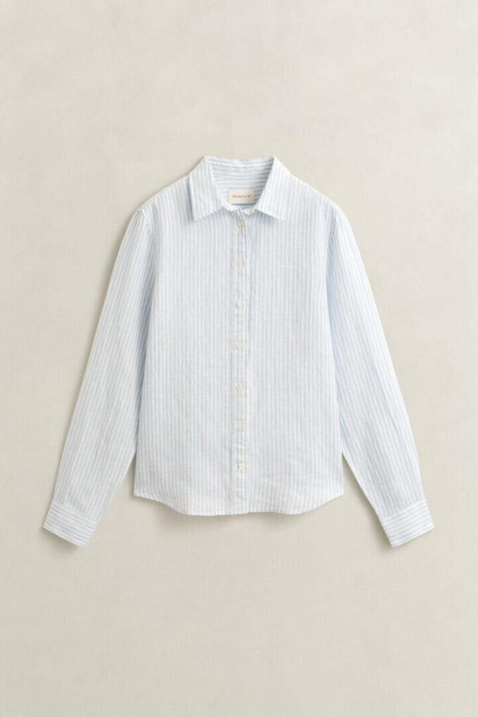 Camisas de linho às riscas com corte regular