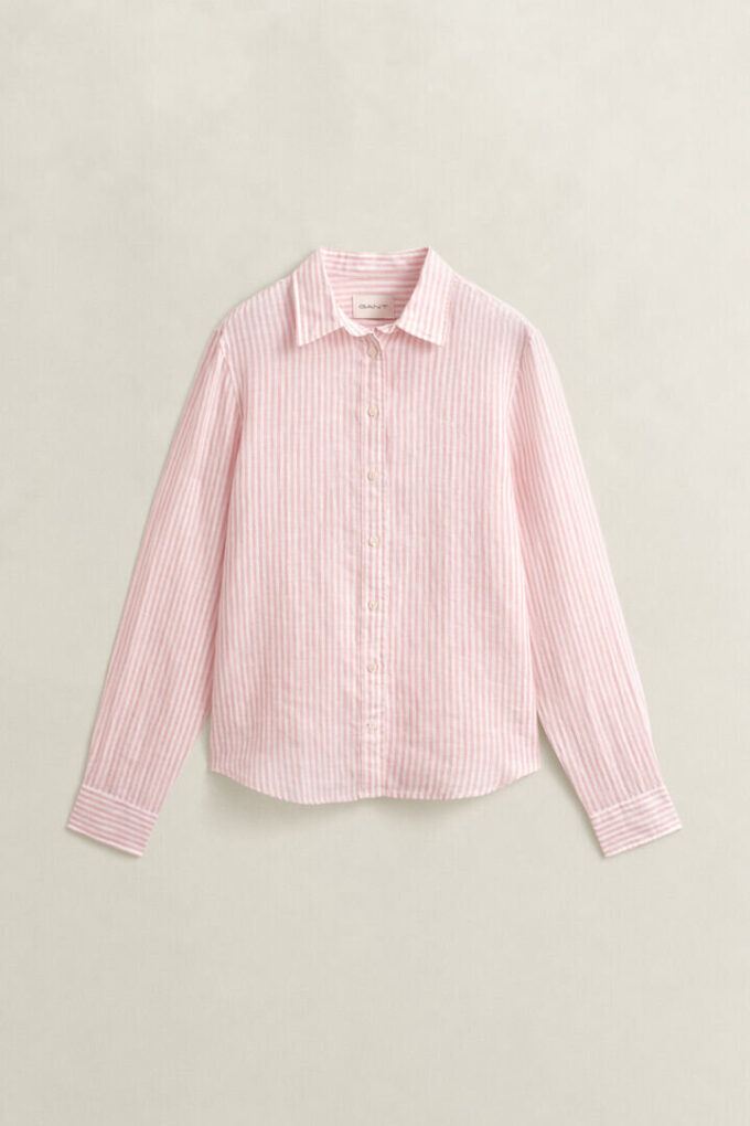 Camisas de linho às riscas com corte regular