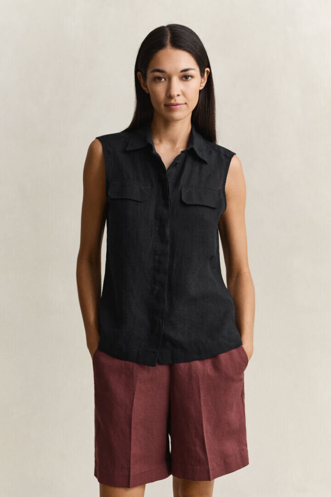 Camisas de linho sem mangas