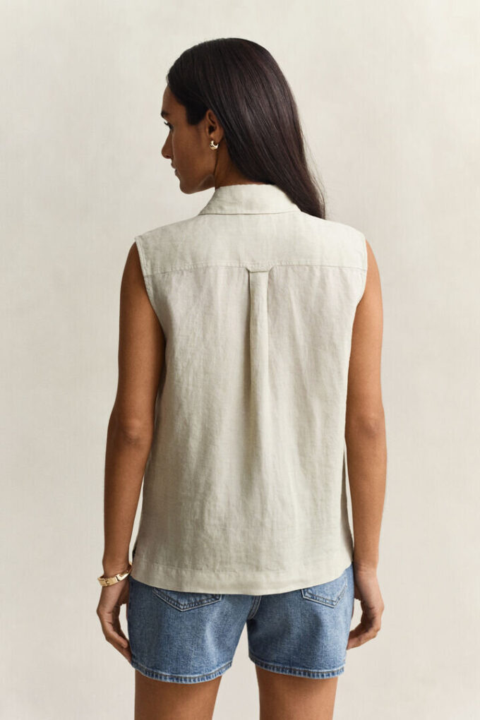 Camisas de linho sem mangas