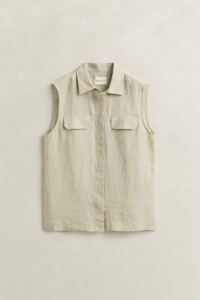Camisas de linho sem mangas