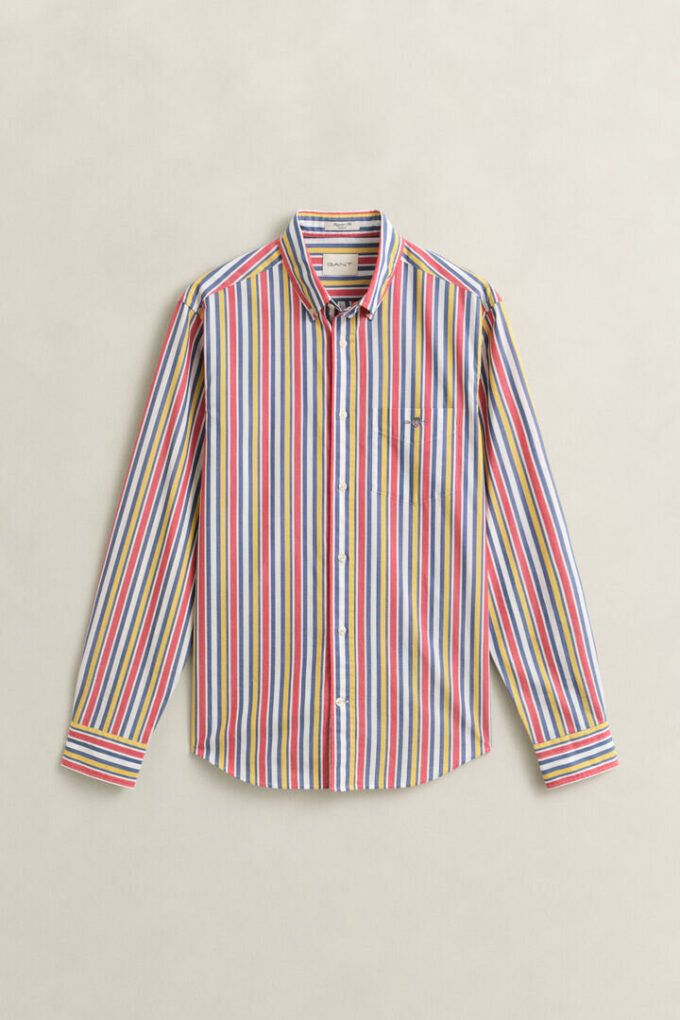 Camisas de popeline com riscas múltiplas