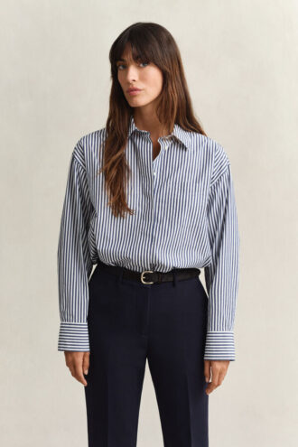Camisas de popeline às riscas