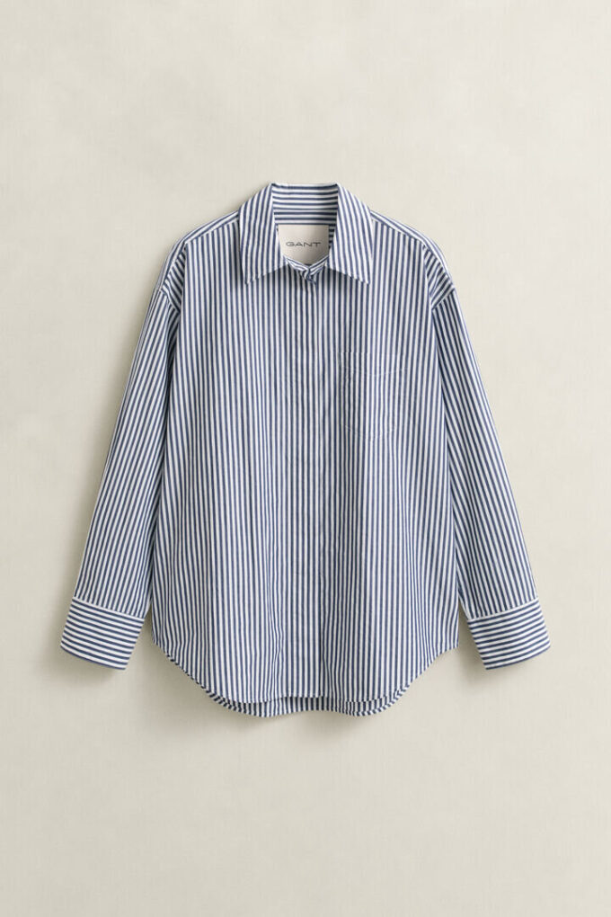 Camisas de popeline às riscas