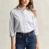 Camisas de popeline às riscas de corte regular