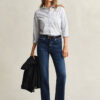 Camisas de popeline às riscas de corte regular