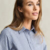 Camisas de popeline às riscas de corte regular