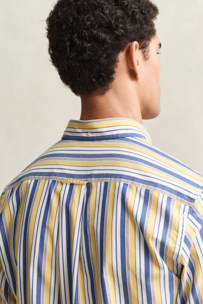 Camisas de popeline às riscas de corte regular