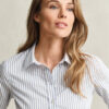 Camisas de popeline às riscas de corte regular