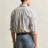 Camisas de popeline às riscas de corte regular