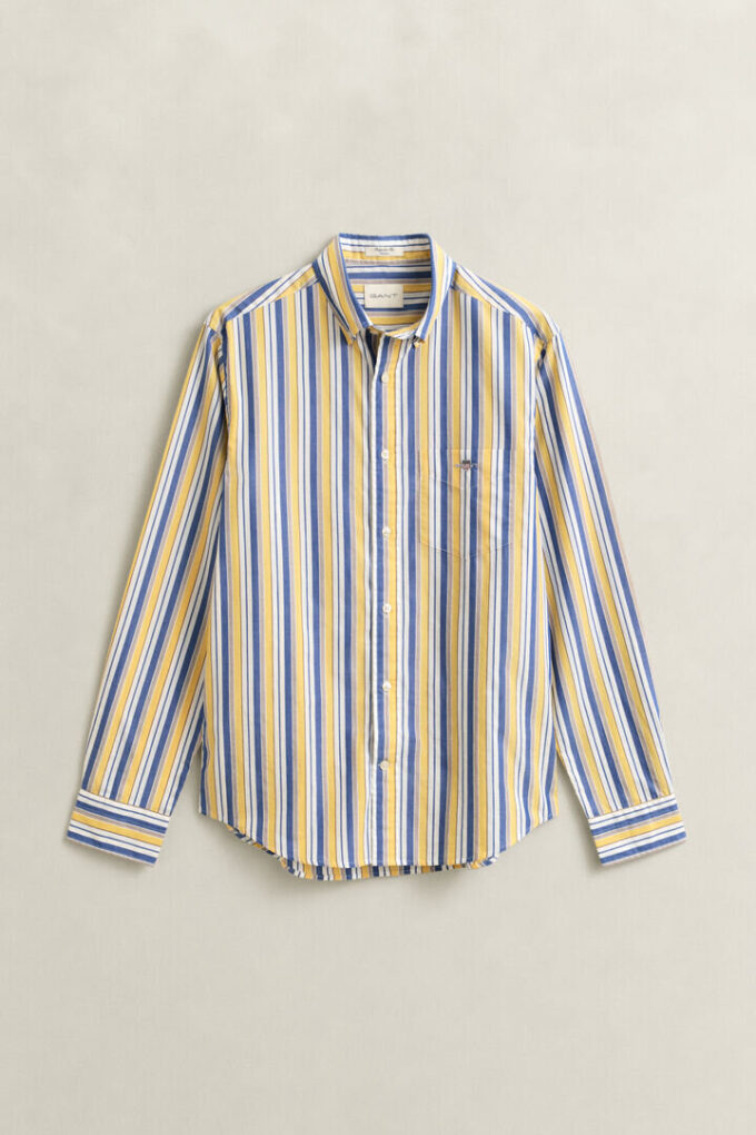 Camisas de popeline às riscas de corte regular