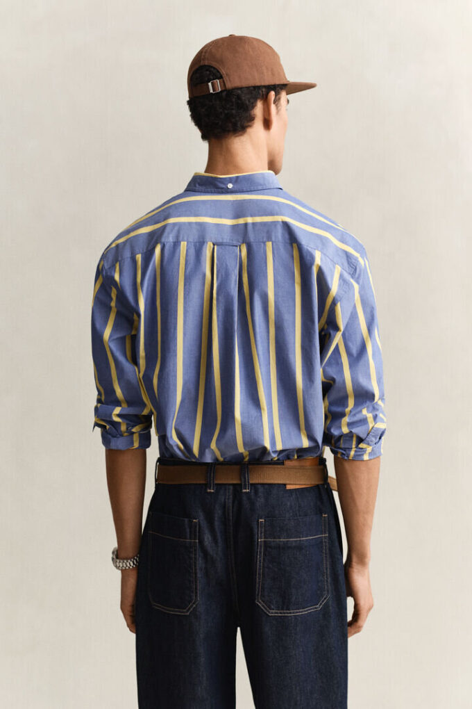Camisas de popeline tradicional às riscas