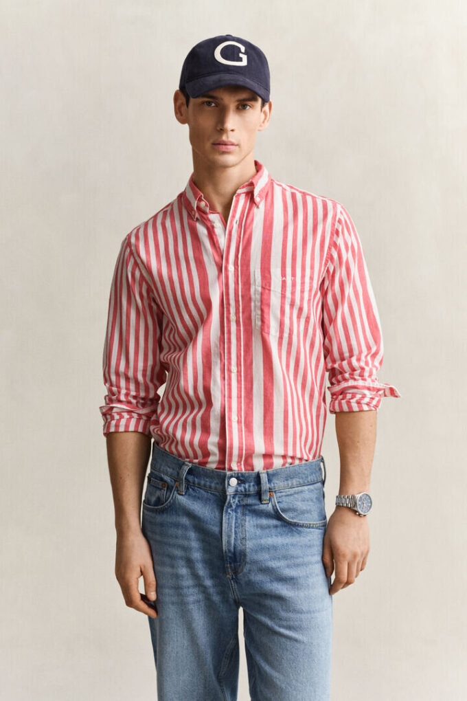 Camisas de voile de algodão às riscas