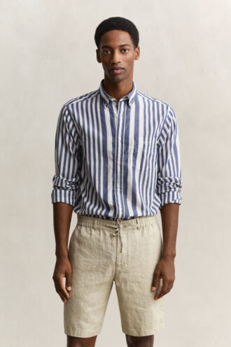 Camisas de voile de algodão às riscas
