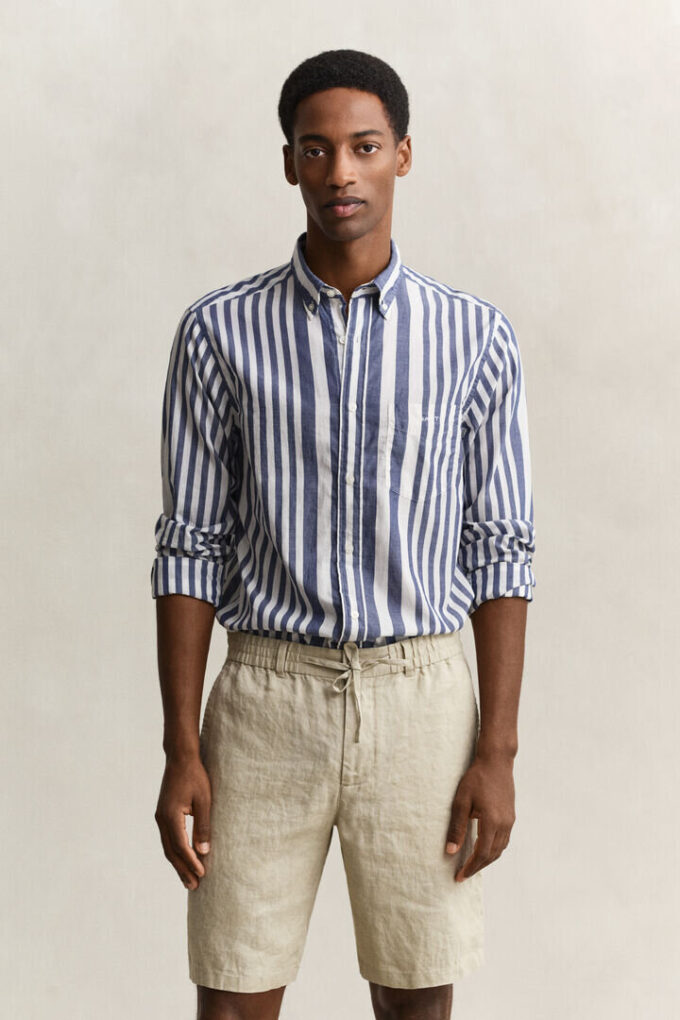 Camisas de voile de algodão às riscas