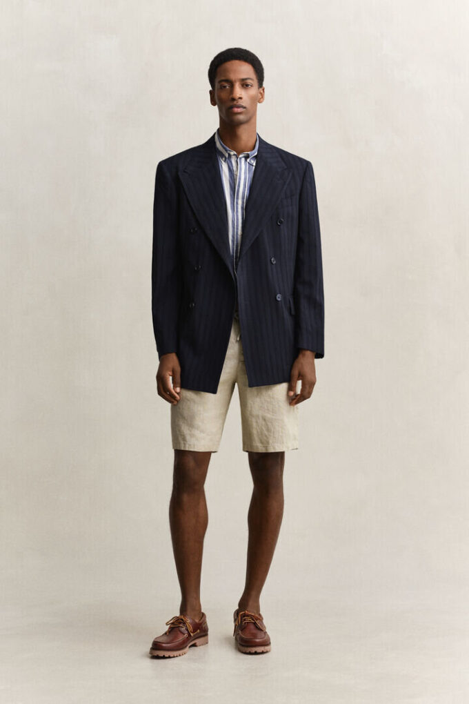 Camisas de voile de algodão às riscas