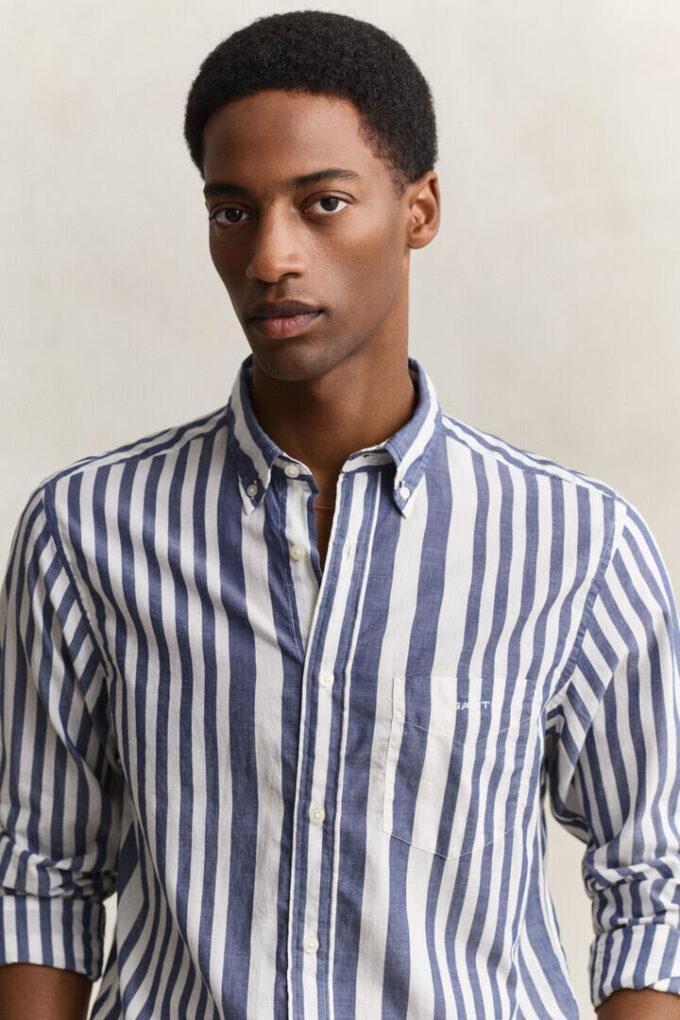 Camisas de voile de algodão às riscas