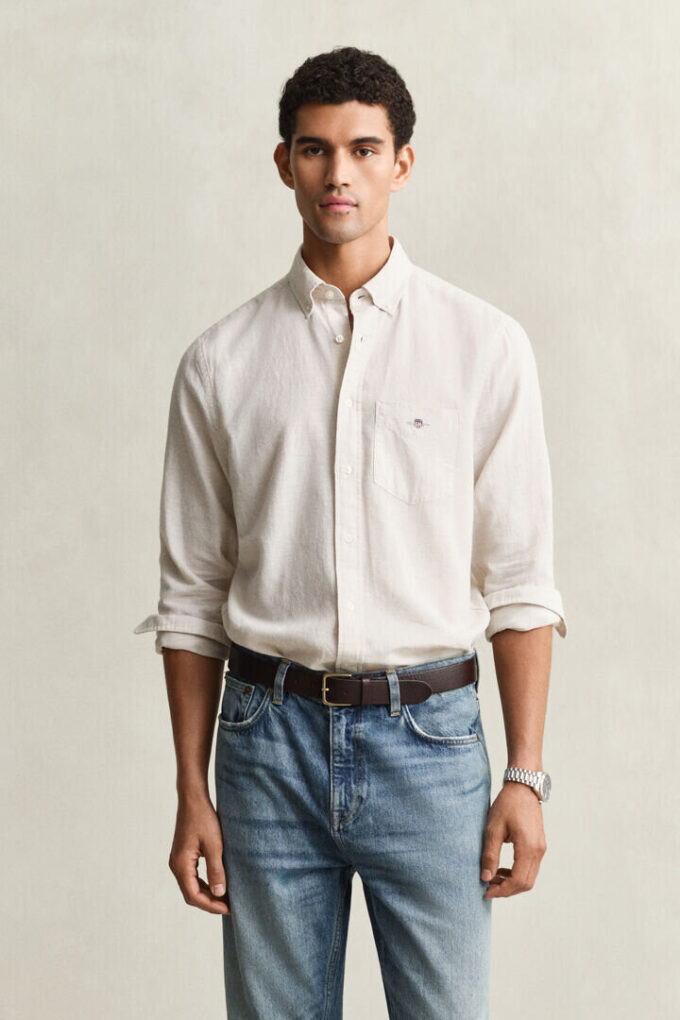 Camisas em mistura de linho