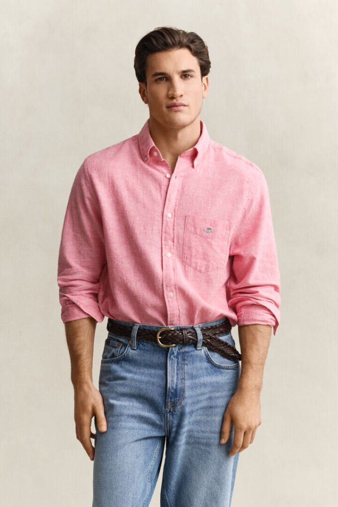 Camisas em mistura de linho