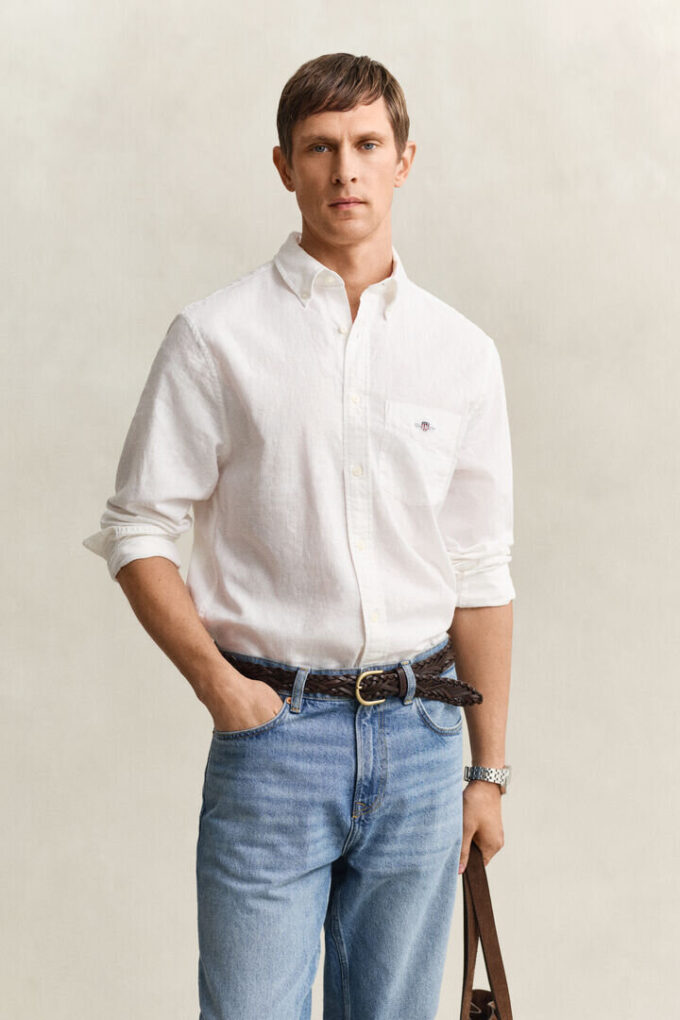 Camisas em mistura de linho