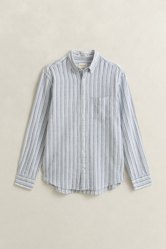 Camisas em mistura de linho às riscas