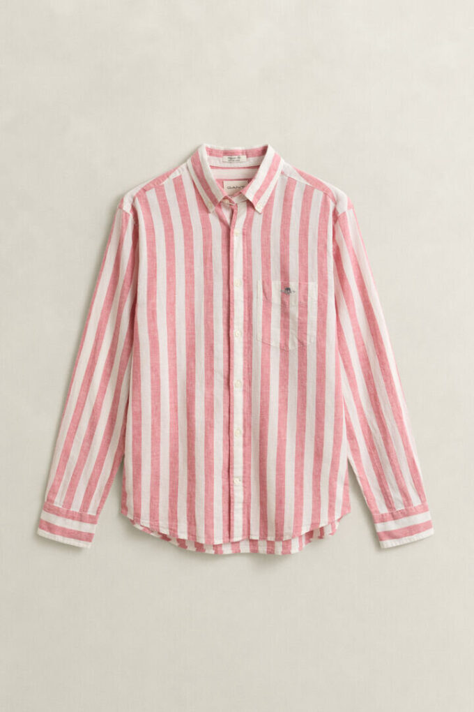 Camisas em mistura de linho às riscas