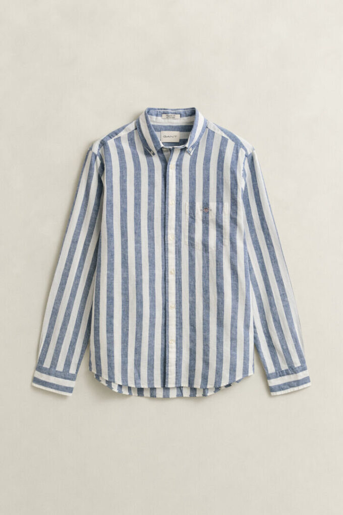 Camisas em mistura de linho às riscas