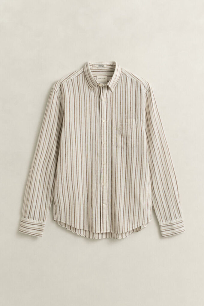Camisas em mistura de linho às riscas