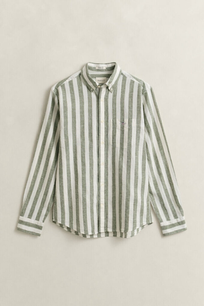 Camisas em mistura de linho às riscas