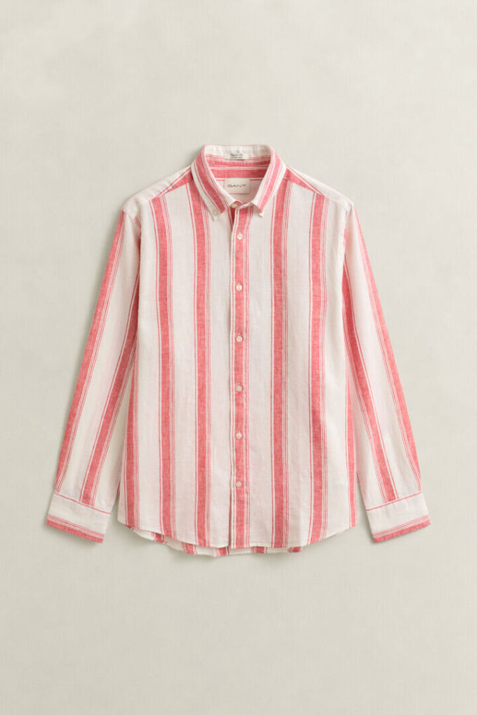 Camisas em mistura de linho às riscas