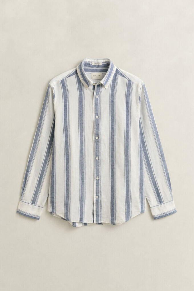 Camisas em mistura de linho às riscas