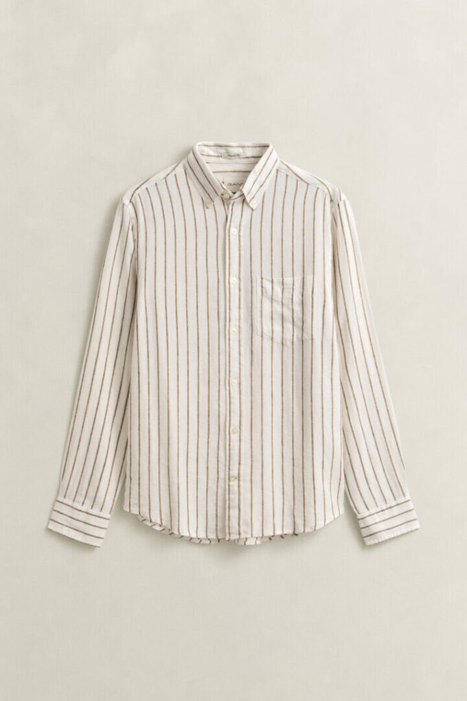 Camisas em mistura de linho às riscas