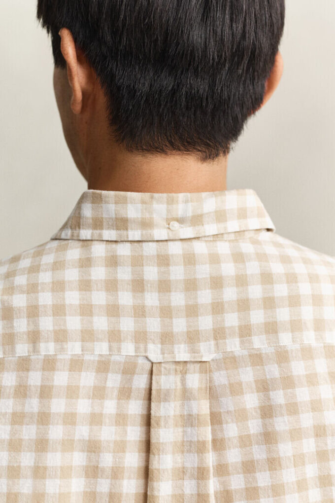Camisas em mistura de linho xadrez
