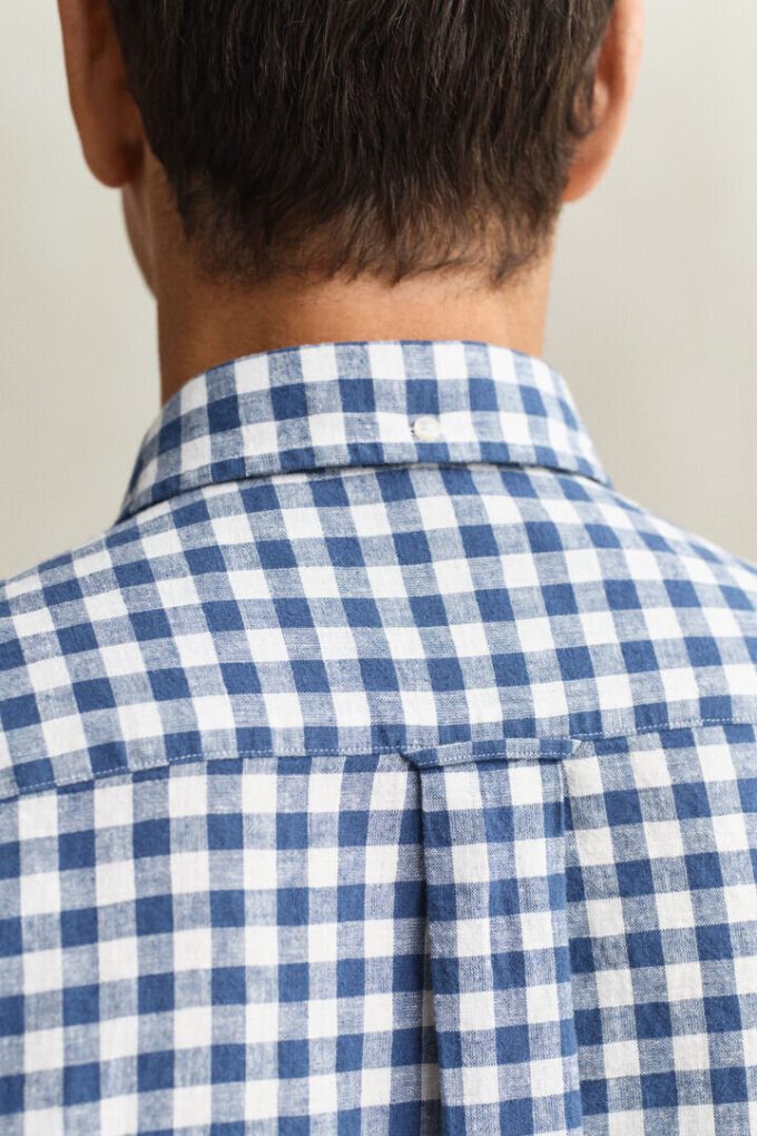 Camisas em mistura de linho xadrez
