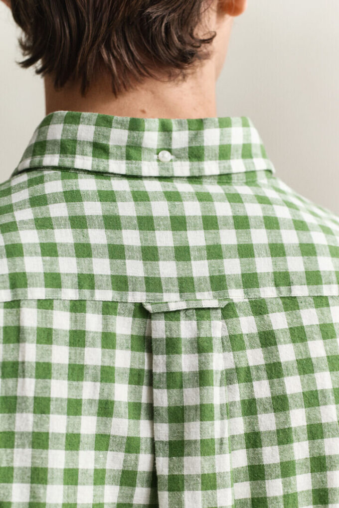 Camisas em mistura de linho xadrez