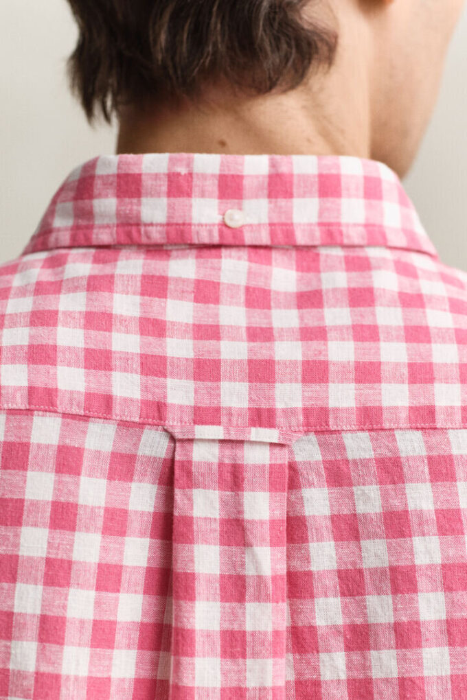 Camisas em mistura de linho xadrez