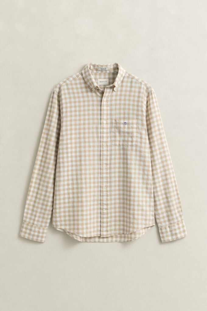 Camisas em mistura de linho xadrez