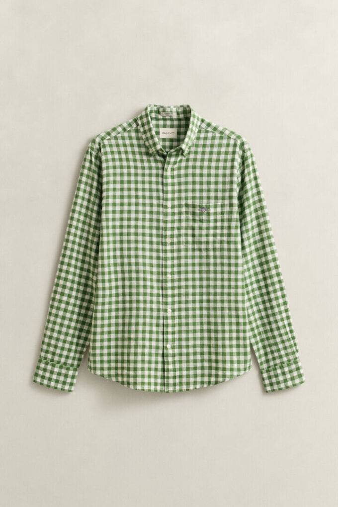 Camisas em mistura de linho xadrez