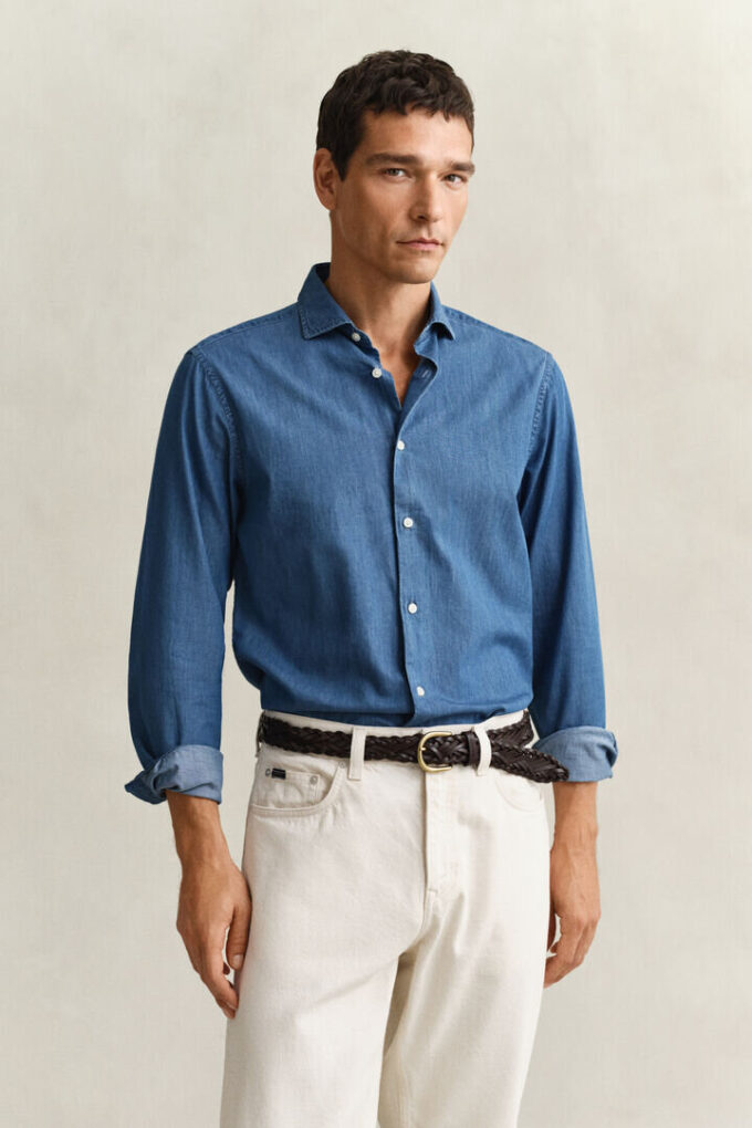 Camisas em sarja índigo