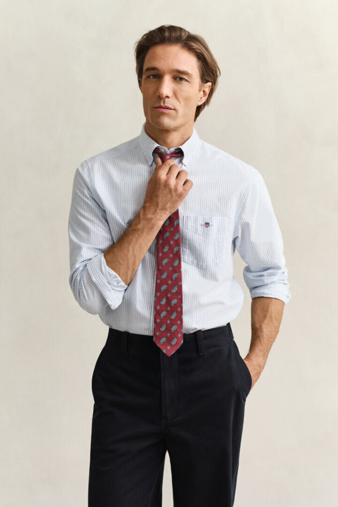 Camisas Oxford Clássicas com Risca de Bancário