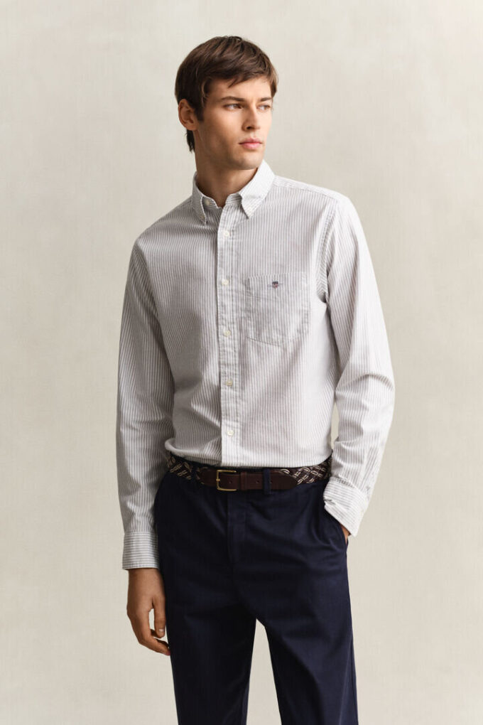 Camisas Oxford Clássicas com Risca de Bancário