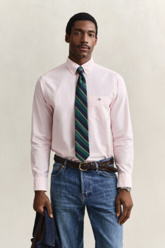 Camisas Oxford Clássicas com Risca de Bancário