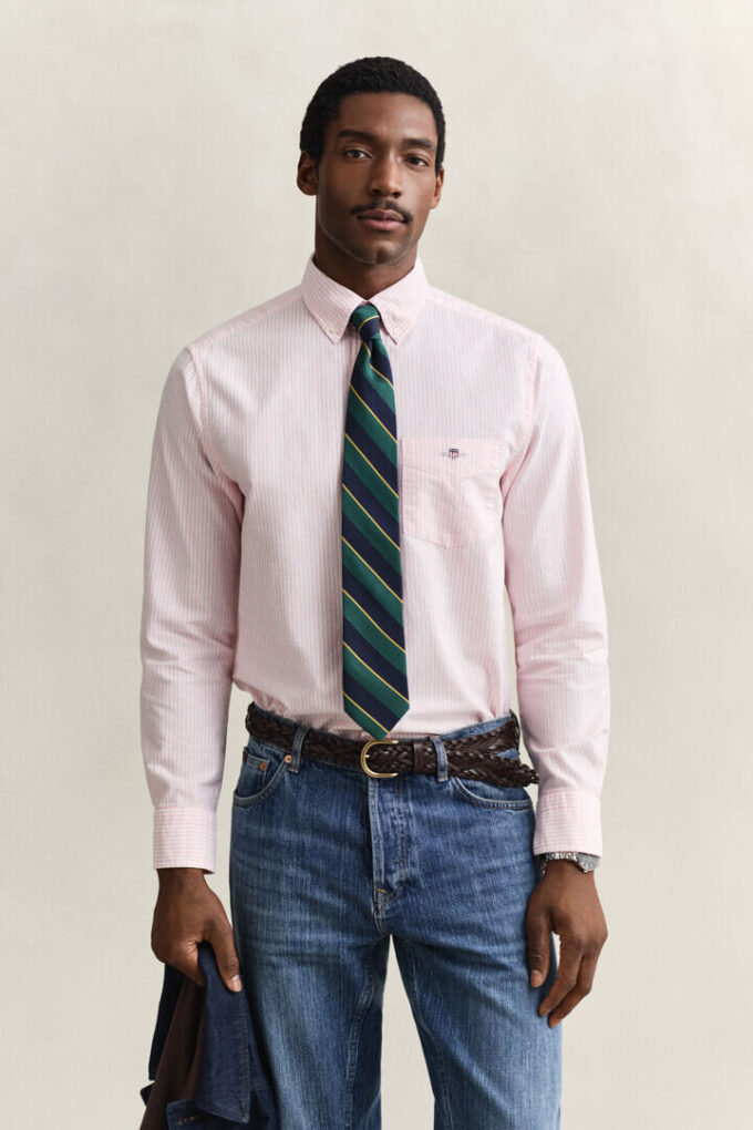 Camisas Oxford Clássicas com Risca de Bancário