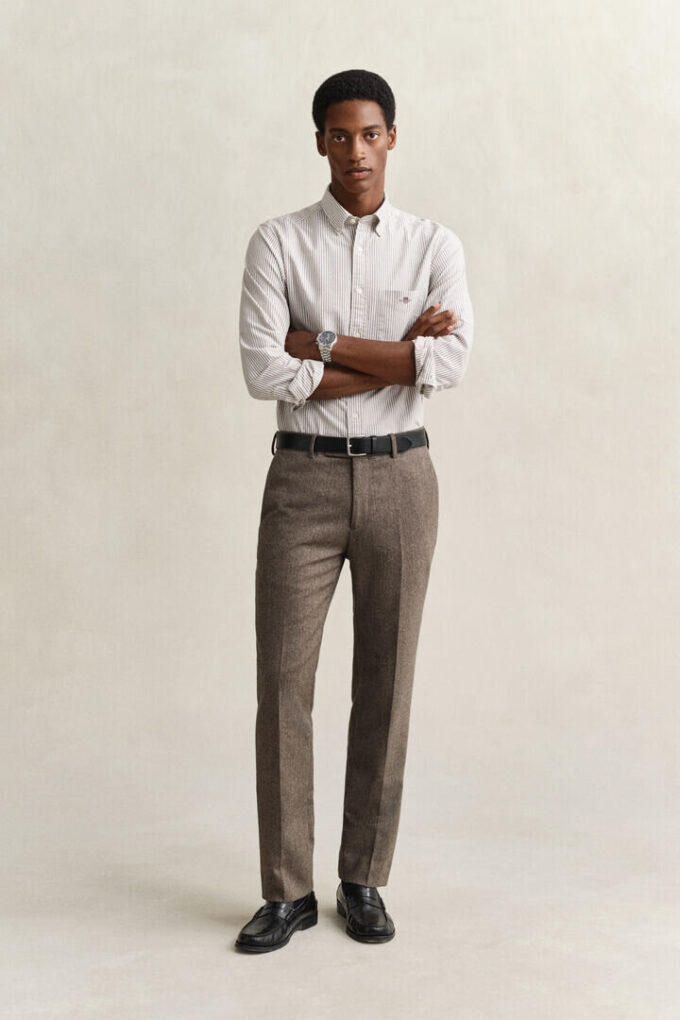 Camisas Oxford Clássicas com Risca de Bancário