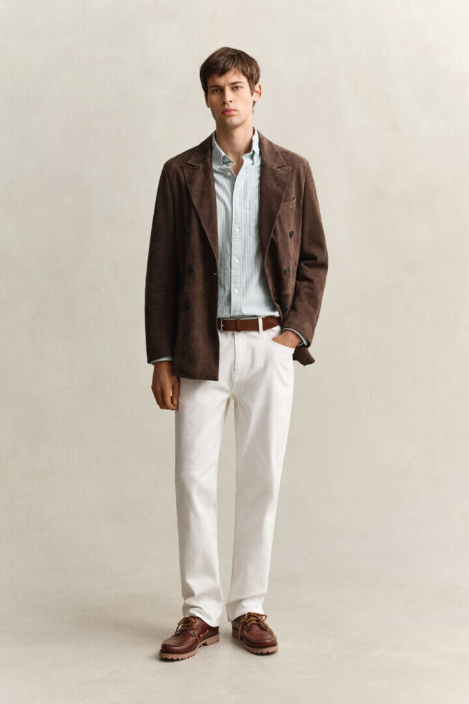 Camisas Oxford Clássicas com Risca de Bancário