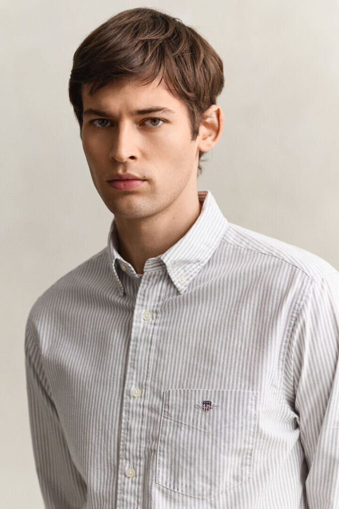 Camisas Oxford Clássicas com Risca de Bancário